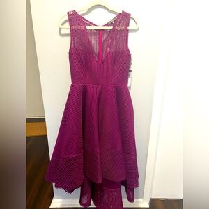 Issue New York Honeycomb Mesh A-line Hi-Low Dress